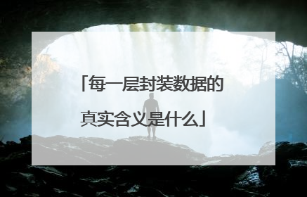 每一层封装数据的真实含义是什么