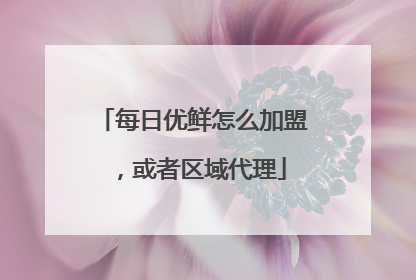 每日优鲜怎么加盟，或者区域代理