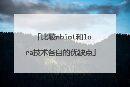 比较nbiot和lora技术各自的优缺点