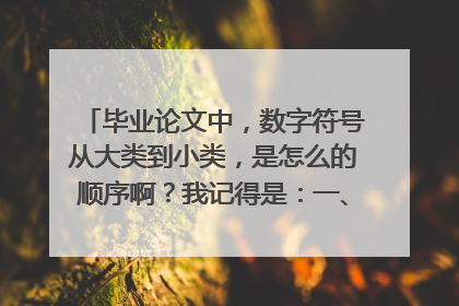 毕业论文中，数字符号从大类到小类，是怎么的顺序啊？我记得是：一、（一）、1、（1）、后面呢？还有很多