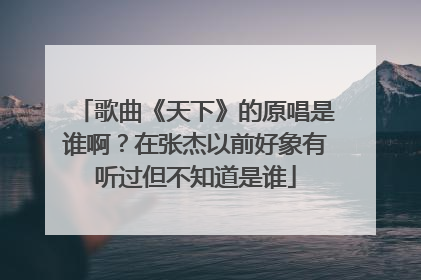 歌曲《天下》的原唱是谁啊？在张杰以前好象有听过但不知道是谁