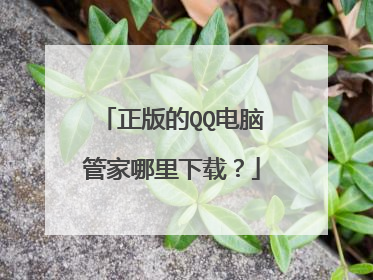 正版的QQ电脑管家哪里下载?