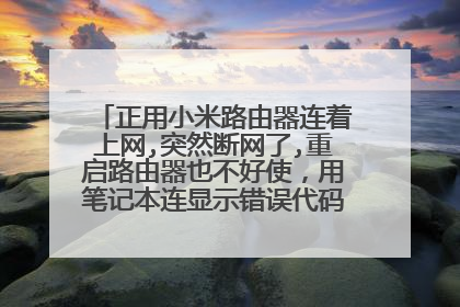 正用小米路由器连着上网,突然断网了,重启路由器也不好使,用笔记本连显示错误代码651,怎么解决呢