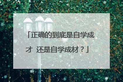 正确的到底是自学成才 还是自学成材?