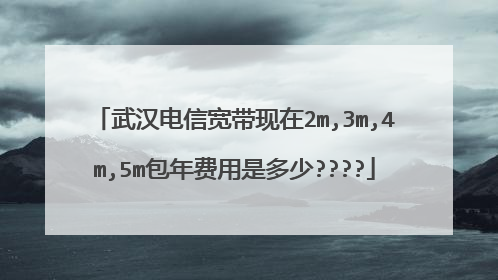 武汉电信宽带现在2m,3m,4m,5m包年费用是多少????