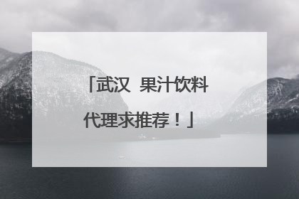 武汉 果汁饮料代理求推荐!