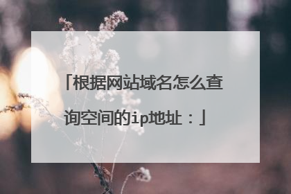 根据网站域名怎么查询空间的ip地址: