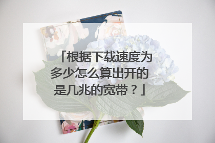 根据下载速度为多少怎么算出开的是几兆的宽带？