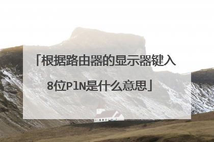 根据路由器的显示器键入8位PlN是什么意思
