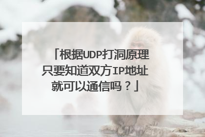 根据UDP打洞原理只要知道双方IP地址就可以通信吗?