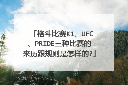 格斗比赛K1、UFC、PRIDE三种比赛的来历跟规则是怎样的?