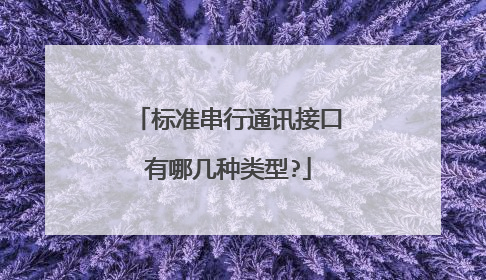 标准串行通讯接口有哪几种类型?