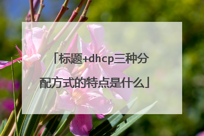 标题+dhcp三种分配方式的特点是什么