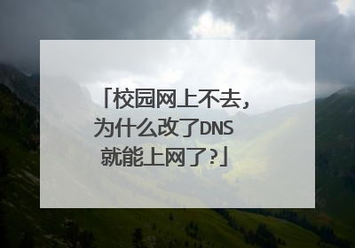 校园网上不去,为什么改了DNS就能上网了?