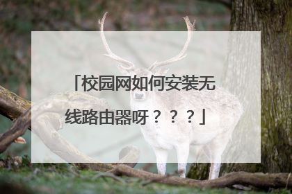 校园网如何安装无线路由器呀？？？