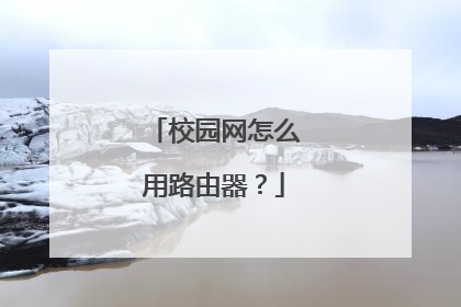 校园网怎么用路由器?