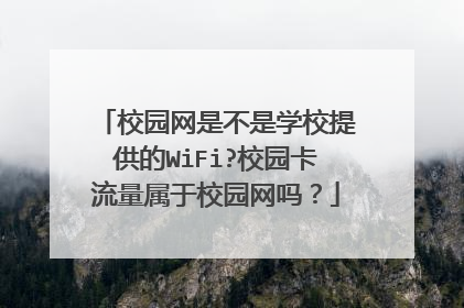 校园网是不是学校提供的WiFi?校园卡流量属于校园网吗？