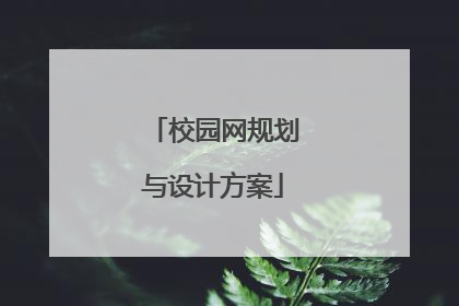 校园网规划与设计方案
