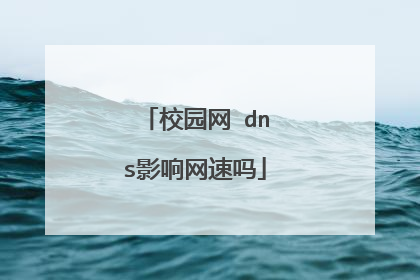 校园网 dns影响网速吗