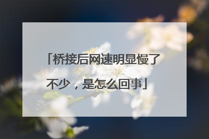 桥接后网速明显慢了不少,是怎么回事