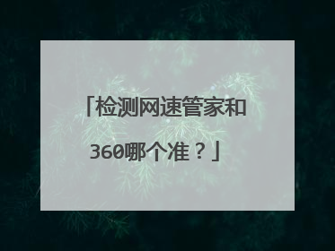 检测网速管家和360哪个准？