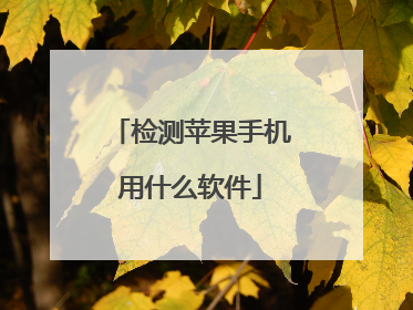 检测苹果手机用什么软件