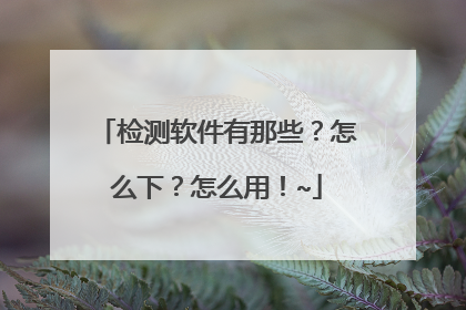检测软件有那些?怎么下?怎么用!~