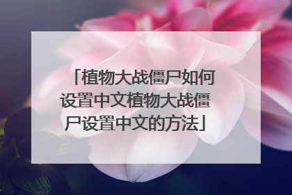 植物大战僵尸如何设置中文植物大战僵尸设置中文的方法