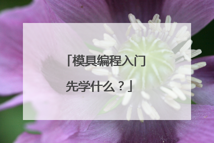 模具编程入门先学什么?