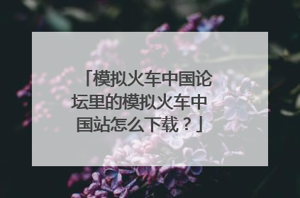 模拟火车中国论坛里的模拟火车中国站怎么下载?