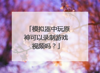 模拟器中玩原神可以录制游戏视频吗?