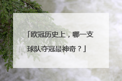 欧冠历史上，哪一支球队夺冠最神奇？