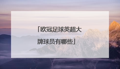 欧冠足球英超大牌球员有哪些