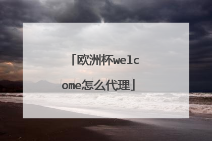 欧洲杯welcome怎么代理