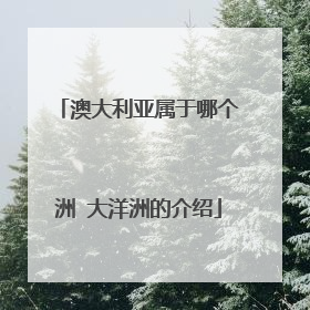 澳大利亚属于哪个洲 大洋洲的介绍