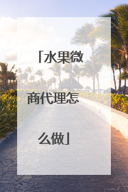 水果微商代理怎么做