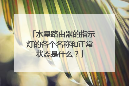 水星路由器的指示灯的各个名称和正常状态是什么？