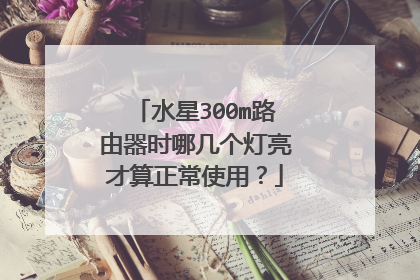水星300m路由器时哪几个灯亮才算正常使用？