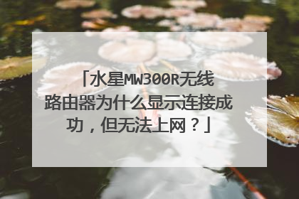 水星MW300R无线路由器为什么显示连接成功，但无法上网？