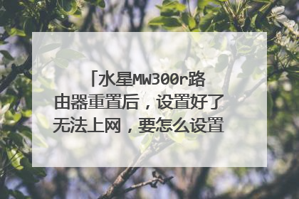 水星MW300r路由器重置后，设置好了无法上网，要怎么设置啊，求详细方法