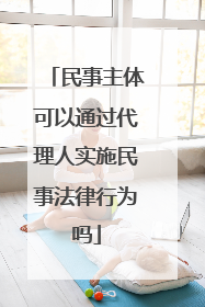 民事主体可以通过代理人实施民事法律行为吗