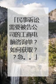 民事诉讼需要被告公司的工商电脑咨询单?如何获取??急。。