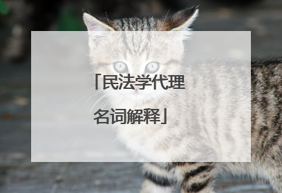民法学代理名词解释