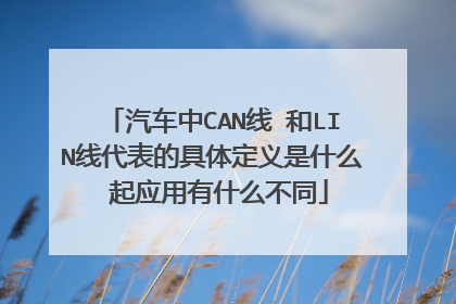 汽车中CAN线 和LIN线代表的具体定义是什么 起应用有什么不同