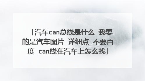 汽车can总线是什么 我要的是汽车图片 详细点 不要百度 can线在汽车上怎么找