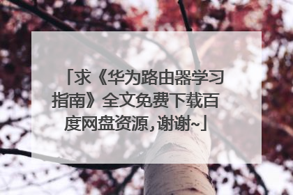 求《华为路由器学习指南》全文免费下载百度网盘资源,谢谢~