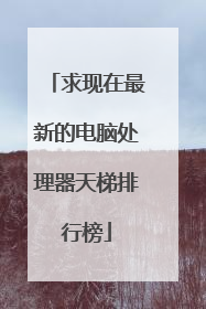求现在最新的电脑处理器天梯排行榜
