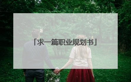 求一篇职业规划书