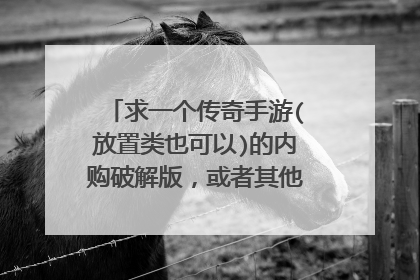 求一个传奇手游(放置类也可以)的内购破解版,或者其他手机网游的内购