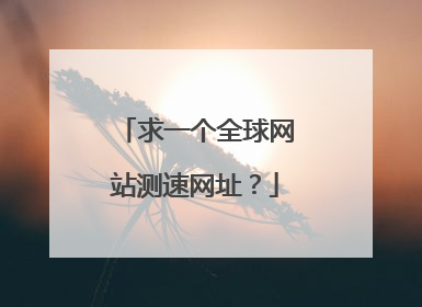 求一个全球网站测速网址?